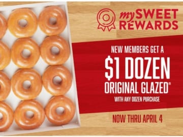 $1 Dozen Krispy Kreme Doughnuts