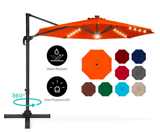 360-Degree LED Cantilever Offset Patio Umbrella with Tilt only $99.99 shipped (Reg. $300!)