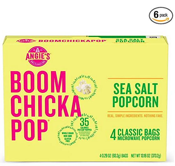 Angie’s BOOMCHICKAPOP Sea Salt Microwave Popcorn 24-Pack