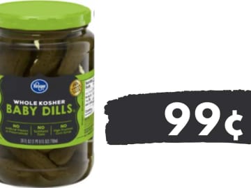 Get Up to 5 Jars of Kroger Baby Dill Pickles for 99¢ Each