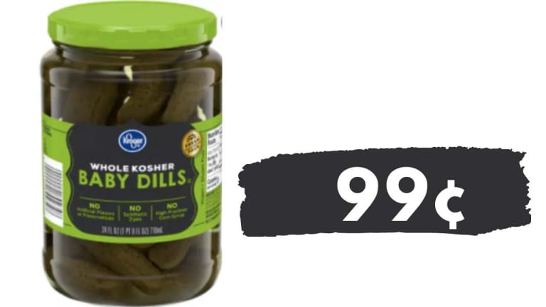 Get Up to 5 Jars of Kroger Baby Dill Pickles for 99¢ Each