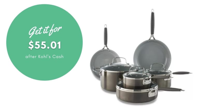 10-Piece Non-Stick Cookware Set For $55!