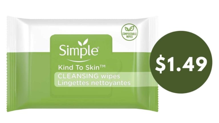 Simple Coupon | $1.49 Facial Wipes