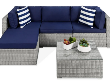 5-Piece Modular Wicker Sectional Conversation Set