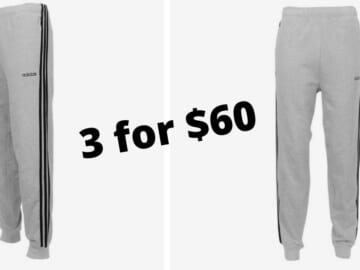 Adidas Men’s Fleece Joggers 3 for $60