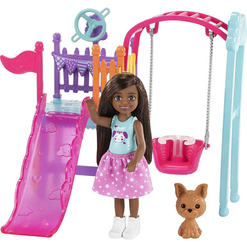 Barbie Chelsea Swing Set Playset $7.49 (Reg. $14.99) | with Chelsea Doll Pet Puppy, Swing & Slide