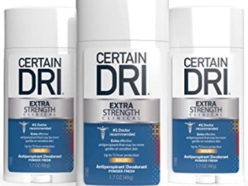 3 Pack Certain Dri Extra Strength Clinical Antiperspirant Deodorant as low as $13.59 Shipped Free (Reg. $18.88) – 1K+ FAB Ratings! | $4.53 each!