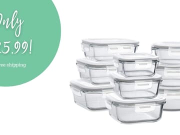 Glass Food Storage 18-Piece Set $25.99