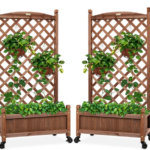 Set of 2 Wood Planter Box & Lattice Trellis only $144.99 shipped!