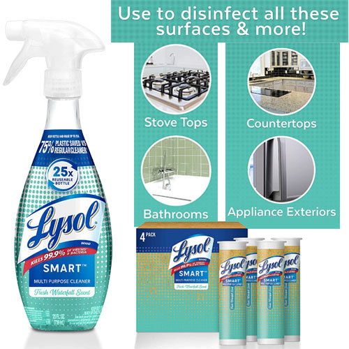 5-Piece Set Lysol Smart Multi-Purpose Cleaner Kit, Fresh Waterfall as low as $7.90 Shipped Free (Reg. $13.47) – FAB Ratings!