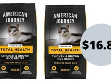 American Journey Indoor Cat Food 15lb Bag for $16.83