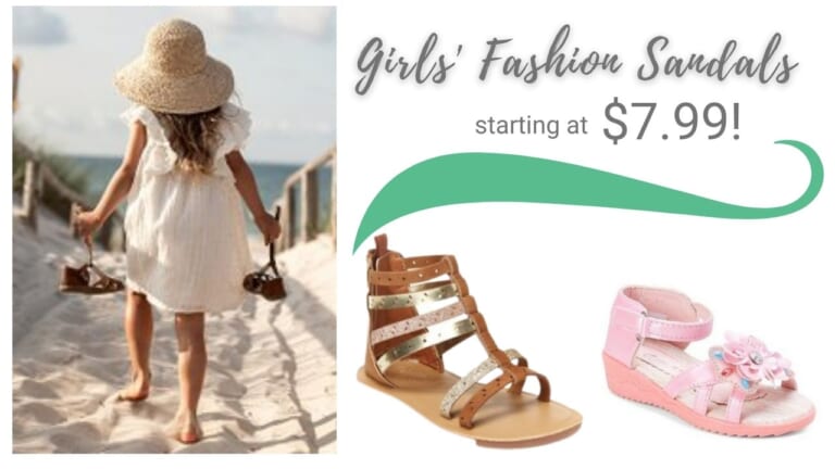 $7.99 Fashion Sandals For Little Girls