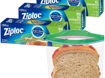 90-Count Ziploc XL Sandwich and Snack Bags as low as $4.80 Shipped Free (Reg. $9) | $0.05 per Bag!