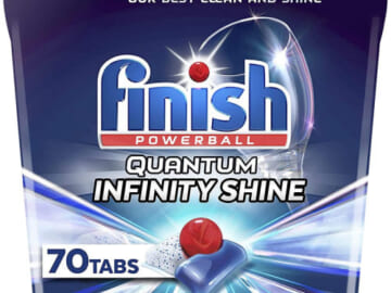 70 Count Finish Quantum Infinity Shine Powerball Dishwasher Detergent Tablets as low as $12.91 Shipped Free (Reg. $18.99) – $0.19/ Tablet, Finish’s Best Ever Clean and Shine