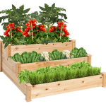 3-Tier Raised Fir Wood Garden Bed Planter