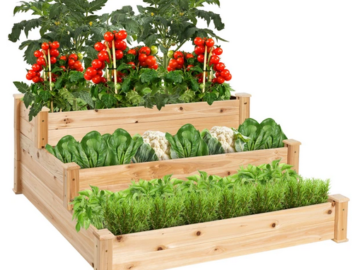 3-Tier Raised Fir Wood Garden Bed Planter