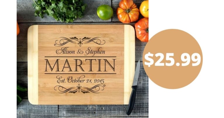 Personalized Bamboo Cutting Boards for $25.99