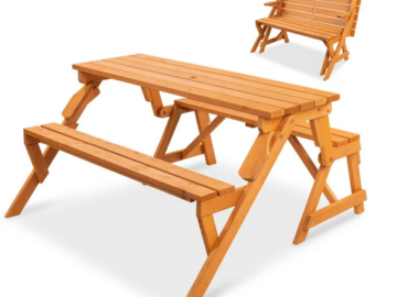 2-in-1 Outdoor Interchangeable Wooden Picnic Table/Garden Bench only $184.99 shipped (Reg. $210!)