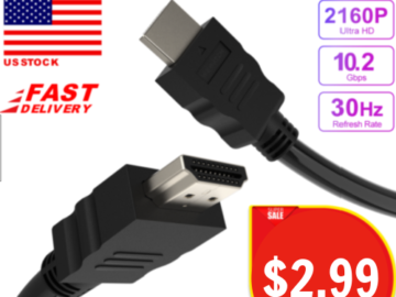 Get Superior Performance with this Must Have 6.6ft HDMI Cable, Just $2.99 + Free Shipping!