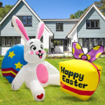 6FT Easter Inflatable Decorations Bunny with Egg and Candy Box $19.99 After Code (Reg. $49.99) + Free Shipping! | FAB Easter Outdoor Decoration!