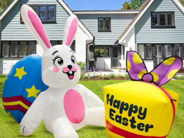 6FT Easter Inflatable Decorations Bunny with Egg and Candy Box $19.99 After Code (Reg. $49.99) + Free Shipping! | FAB Easter Outdoor Decoration!