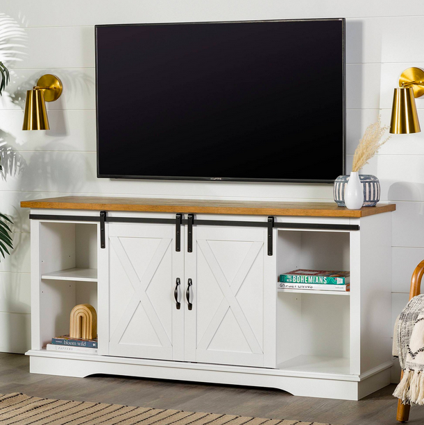 Modern Sliding Barndoor Farmhouse TV Stand