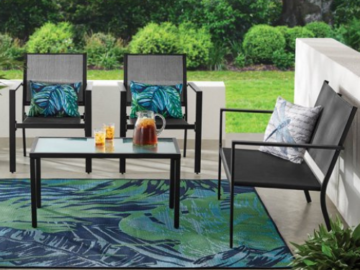 4-Pc Mainstays Kingston Ridge Outdoor Patio Furniture Set $98 Shipped Free (Reg. $153.41) | 2 Chairs, Love Seat & Table