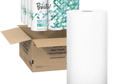 12 Presto! Flex-a-Size Huge Roll Paper Towels as low as $23.79 Shipped (Reg. $28) = 38 Regular Rolls! | $1.98/ roll  – Amazon Brand