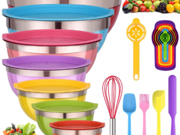 26-Piece Colorful Mixing Bowls Set $29.69 After Code (Reg. $53.99) + Free Shipping – FAB Ratings! | Multiple Sizes & Accessories!