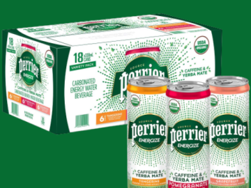 18-Count Perrier Energize Sparking Water Variety Pack as low as $8.32 Shipped Free (Reg. $27) | $0.46 per Can! Energy Drink with Caffeine Yerba Mate!