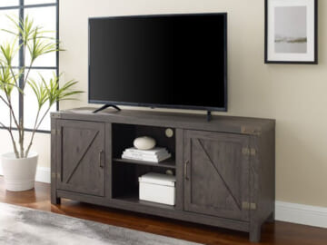 HOT! Woven Paths Farmhouse Barn Door TV Stand $119 Shipped (Reg. $535) | up to 65″