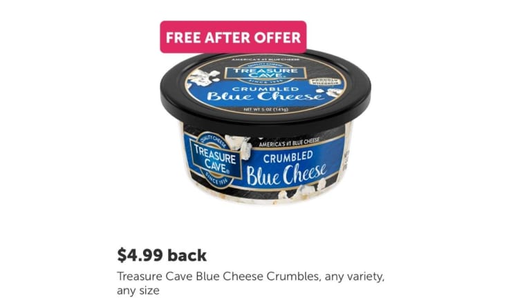 New Ibotta Offer | FREE Treasure Cave Blue Cheese Crumbles