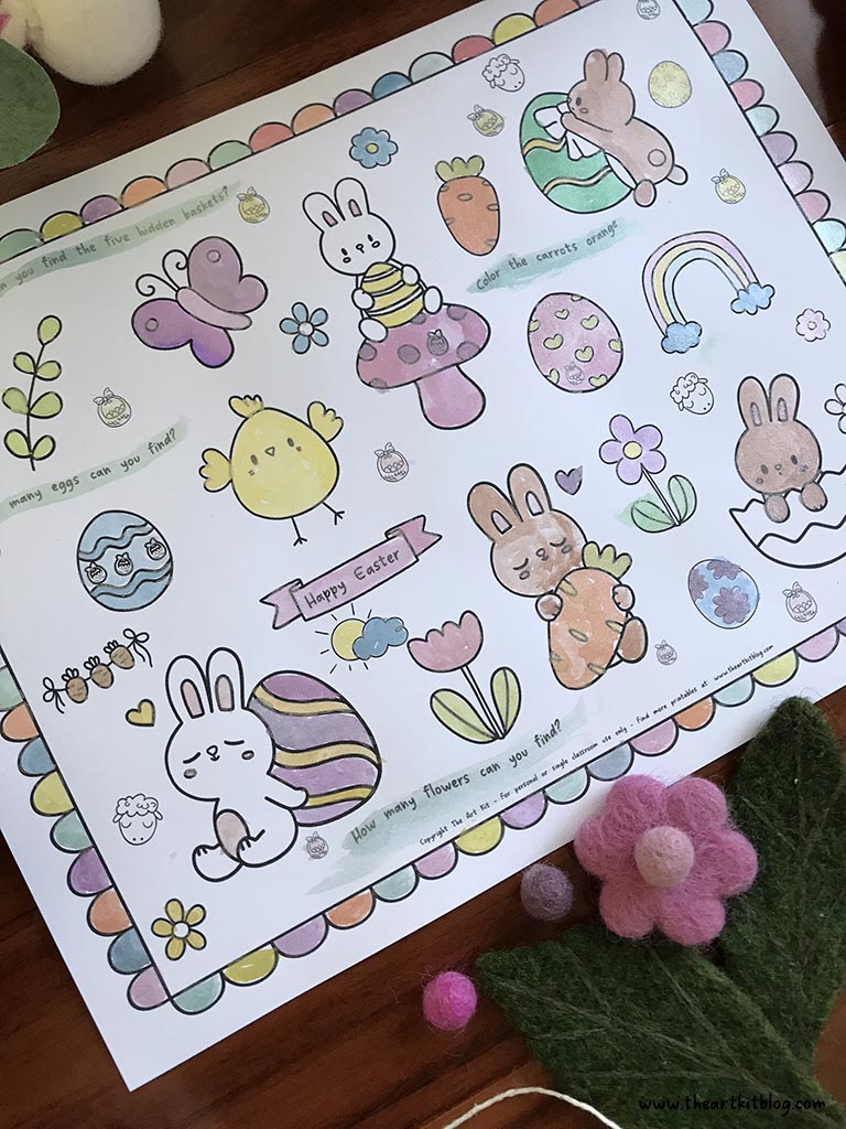 Free Printable Hidden Pictures Easter Coloring Page