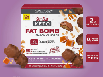 14-Count SlimFast Caramel Nuts & Chocolate Snack Clusters as low as $6.59 Shipped Free (Reg. $9.98) | $0.47 per Snack! Keto Fat Bombs!