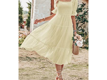 Women’s Summer Puff-Sleeved Boho Midi Dress $27.99 Shipped Free (Reg. $31) | Multiple Colors & Sizes – Similar Prices!