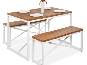 3-Piece Bench Style Dining Furniture Set