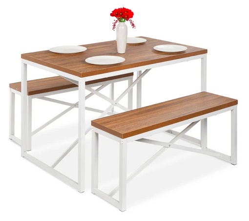 3-Piece Bench Style Dining Furniture Set