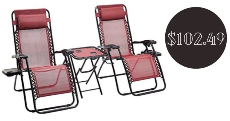 Amazon Basics Zero Gravity Chairs & Table for $102.49