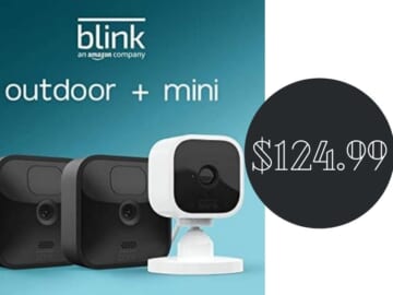 Blink Outdoor Cam 2-Pack + Blink Mini for $124.99