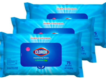 Clorox Disinfecting Wipes, Bleach Free Cleaning Wipes, Fresh Scent, Moisture Seal Lid, 75 Wipes, Pack of 3