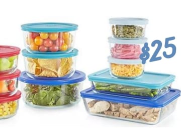 Pyrex 22-Piece Glass Storage Set for $25.49