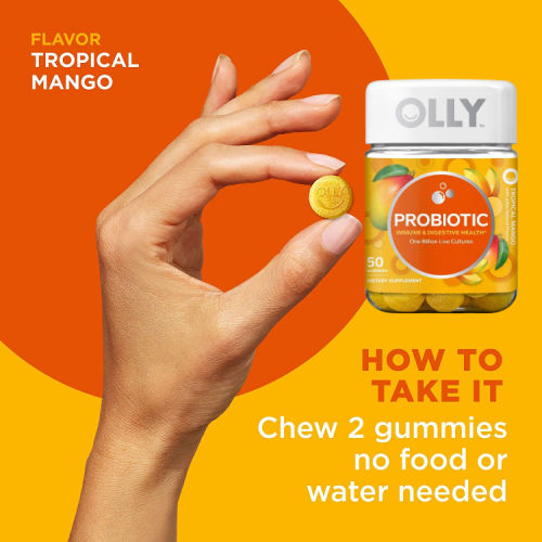 50-Count OLLY Probiotic Gummies, Mango as low as $4.36 Shipped Free (Reg. $12.88) – 7K+ FAB Ratings! $0.09/ Gummy, 25-Day Supply