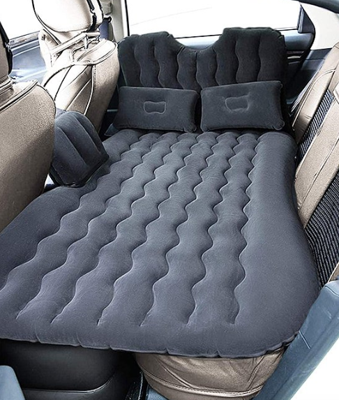 Black Inflatable Car Camping Mattress Set