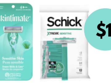 Skintimate & Schick Coupon | Disposable Razors for $1