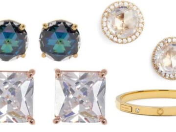 Kate Spade CZ Princess Cut Stud Earrings for $17.97