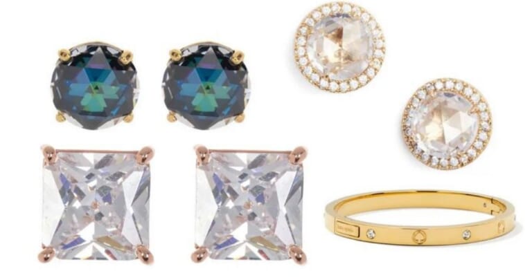 Kate Spade CZ Princess Cut Stud Earrings for $17.97