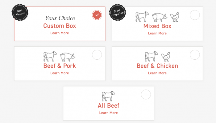 ButcherBox discount code with different box choices