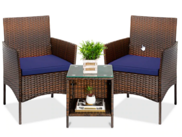 3-Piece Outdoor Patio Wicker Bistro Set