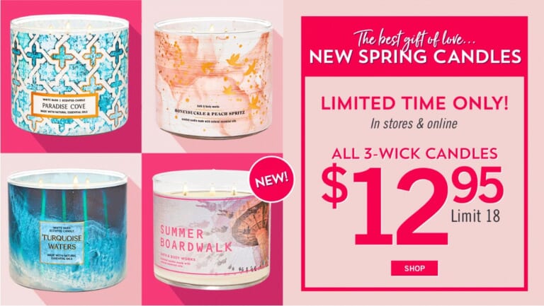 Bath & Body Works | 3-Wick Candles $12.95 (reg. $26)