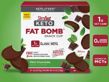 14-Count SlimFast Mint Chocolate Snack Cups as low as $4.94 Shipped Free (Reg. $9.98) | 32¢/snack Keto Fat Bombs!